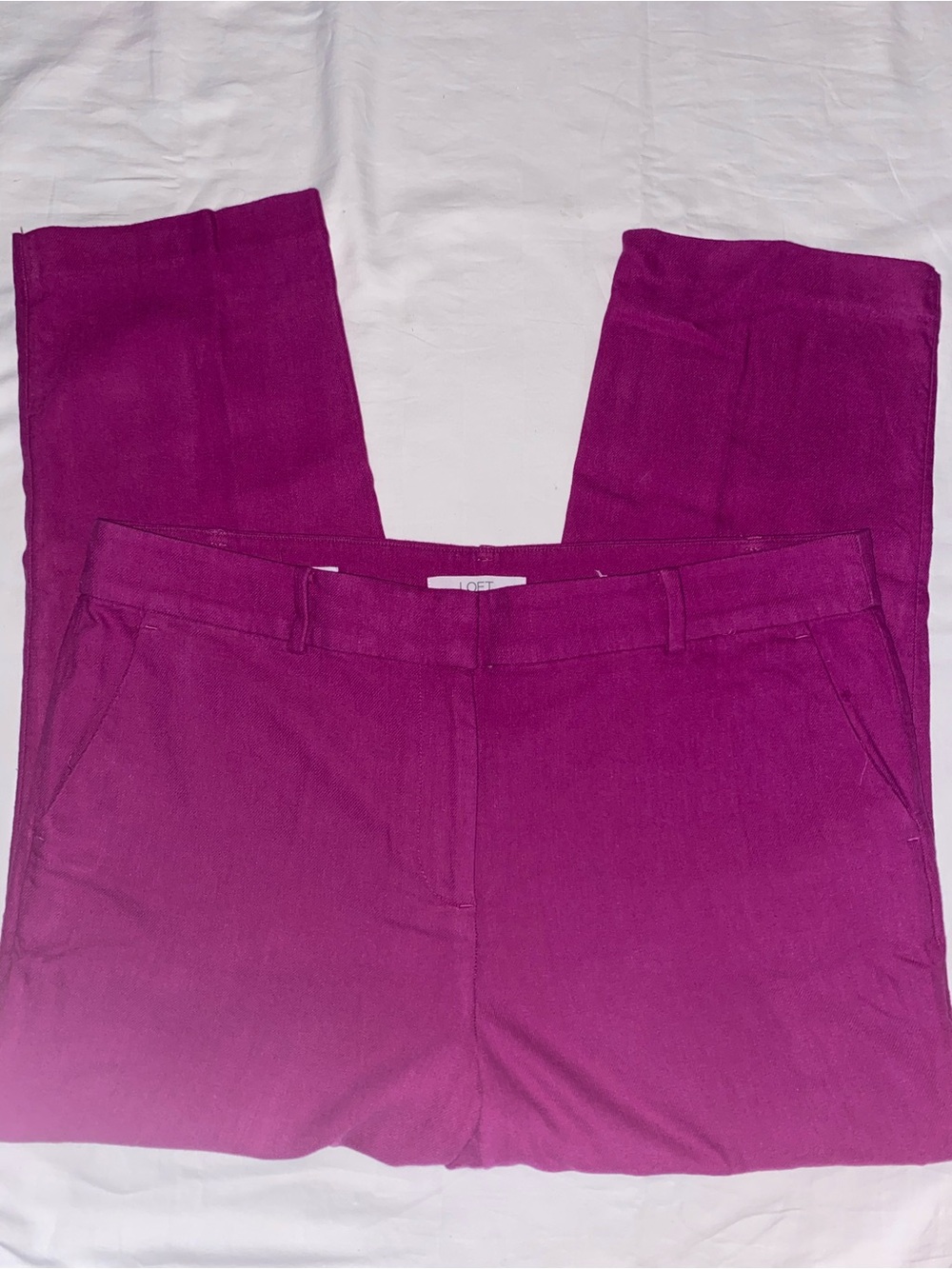 LOFT Fuchsia Straight-Leg Pants